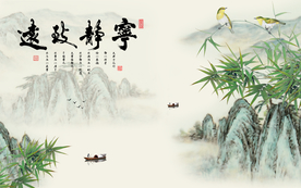 中式风景背景图