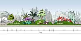 微地形造景剖立面图