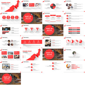 高档红色商务报告PPT
