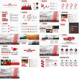 高档红色商务报告PPT
