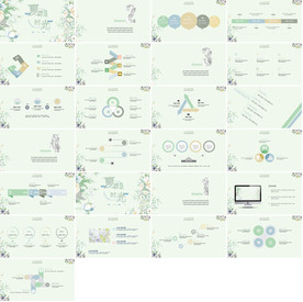 清新月度总结汇报PPT