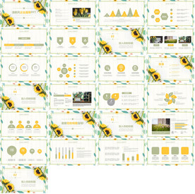 清新月度总结汇报PPT