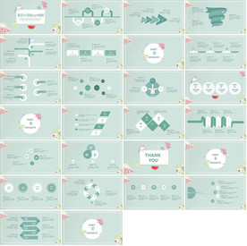 清新月度总结汇报PPT
