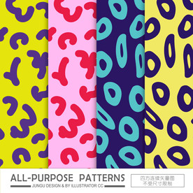 豹纹几何字母幻想现代时尚背景底