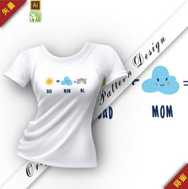 矢量原创创意卡通彩虹插图图案