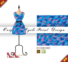 抽象简约豹纹几何四方连续