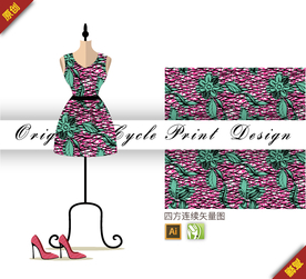 矢量梅花几何四方连续