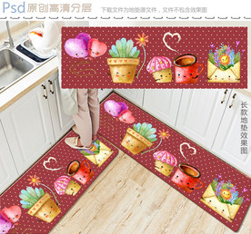 可爱卡通物语长款地垫