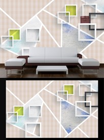 现代几何背景墙