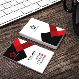 黑红色调高端简洁竖版商务名片模