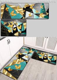 北欧时尚抽象厨房地垫