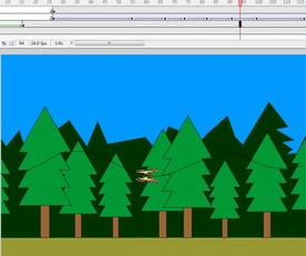 森林前面有引导线的蝴蝶飞行7秒