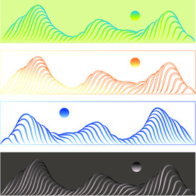 AI矢量山水插画