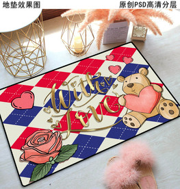 可爱时尚卡通图案地垫