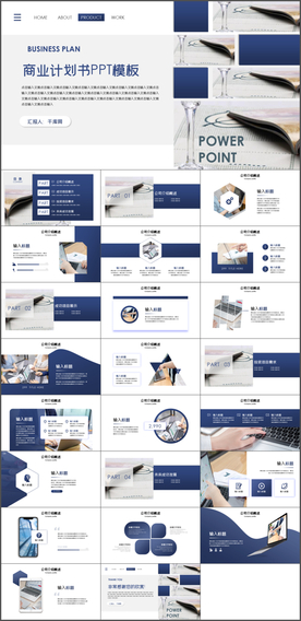 蓝色大气商业计划书PPT