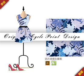 抽象枫叶树叶四方连续