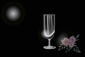 矢量图黑色背景下透明高脚杯