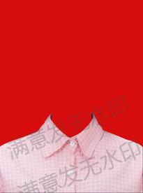 证件照格子女生衬衫模板