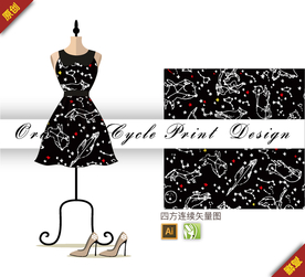 抽象夜空星星星座四方连续