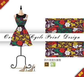 矢量六月雪四方连续