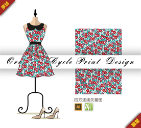 矢量紫罗花四方连续