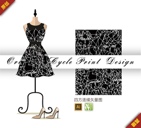 矢量线条简约抽象四方连续