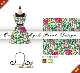 矢量梅花迎春花四方连续