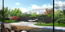 景观效果图 城市园林建筑效果图