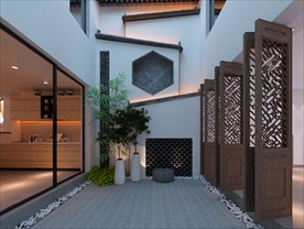 徽派庭院效果图