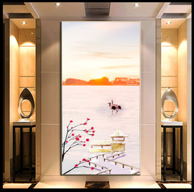 梅花中式玄关画