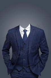 深蓝色西装领带半身证件照形象照