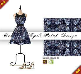 古典欧式花纹几何四方连续