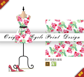 传统中国风牡丹四方连续