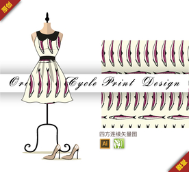 矢量抽象鱼类四方连续