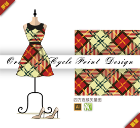 抽象几何四方格四方连续