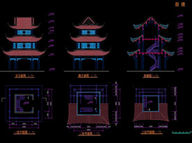 古寺建筑CAD图纸