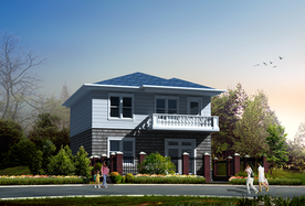 别墅环境景观设计效果图分层素材