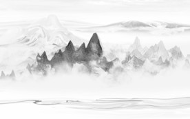 大厅新意境山水画 TIF分层