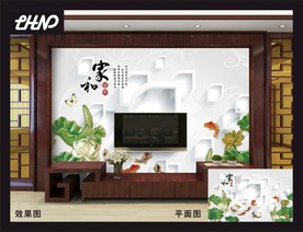 3D电视客厅背景墙