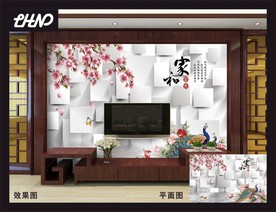 3D电视客厅背景墙