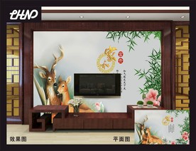 3D电视客厅背景墙