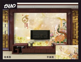 3D电视客厅背景墙