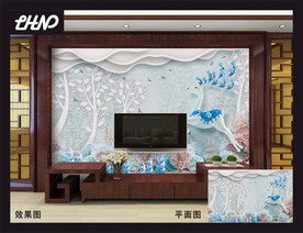 3D电视客厅背景墙