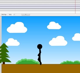 火柴人重复在前面走1分钟