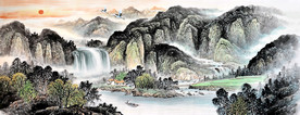 旭日东升 山水画