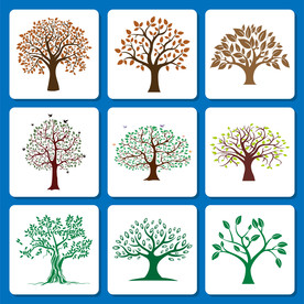创意树卡通树矢量树木素材