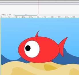 小鱼在水滴游动5秒动画