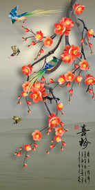 原创玄关高清梅花喜鹊装饰画壁画