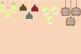 矢量图各种款式造型的吊灯