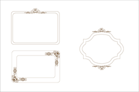 矢量图各种图案的边框相框